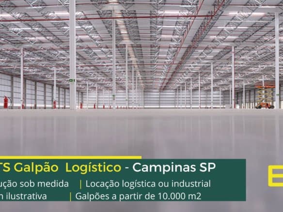 Aluguel de galpões em Campinas SP - Buit to Suit. Galpão para alugar em Campinas SP com docas, amplo pátio de manobras, mezaninos e CFTV