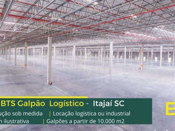 Aluguel de galpões em Itajai SC - Built to Suit. Aluguel de galpões logísticos e industriais. Uso industrial e para logística