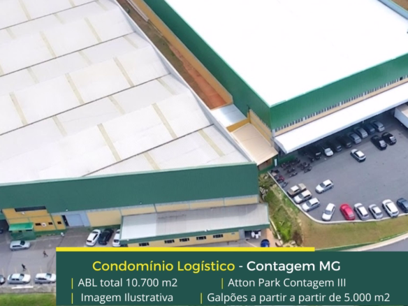 Galpões para alugar em Contagem MG - Condomínio logístico Atton Park Contagem III. Locação de galpão em Contagem com docas, e estacionamento