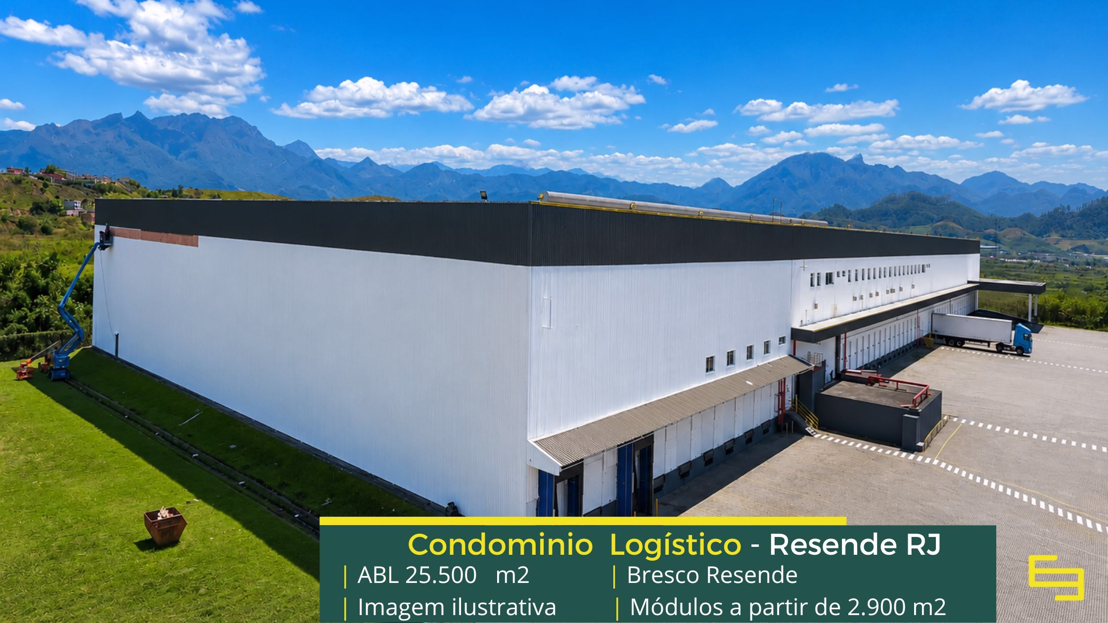 Bresco Resende Galpões em Resende RJ - Condomínio Bresco Resende. Aluguel de galpão em Resende RJ com portaria e segurança 24 horas, docas cobertas