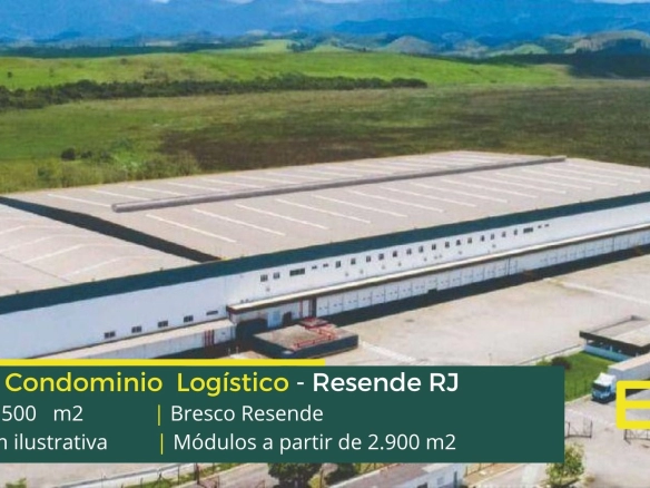 Galpões em Resende RJ - Condomínio Bresco Resende. Aluguel de galpão em Resende com portaria e segurança 24 horas, docas cobertas
