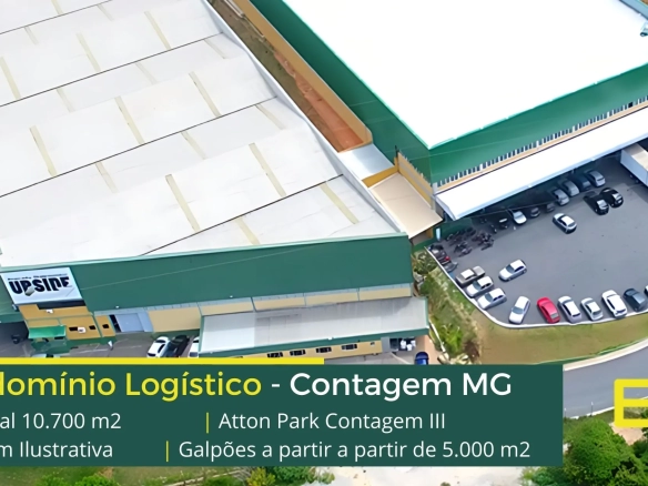 Galpões para alugar em Contagem MG - Condomínio logístico Atton Park Contagem III. Locação de galpão em Contagem com docas, e estacionamento