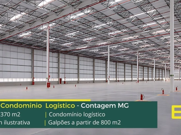 Galpões Logísticos em Contagem MG. Aluguel de galpão em condomínio logístico, docas, módulos a partir de 800 m2, piso industrial