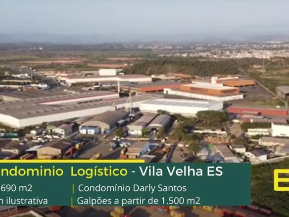 Galpões em Vila Velha ES - Condomínio Darly Santos. Aluguel de galpão em Vila Velha a partir de 1400 m2 com docas, pátio asfaltado, portaria
