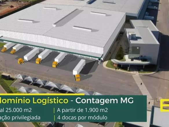 Aluguel de Galpões em Contagem MG - Bresco Contagem II. Galpão logístico para alugar em Contagem com docas, amplo pátio, portaria e segurança