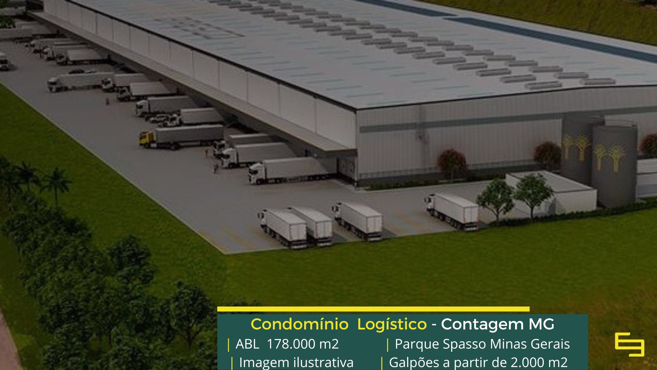 Aluguel de galpão para logística em Contagem Minas Gerais (1) Galpão para alugar em Contagem MG - Bresco Minas Gerais. Condomínio com portaria e segurança. Galpões com docas, piso industrial, altura 12 m