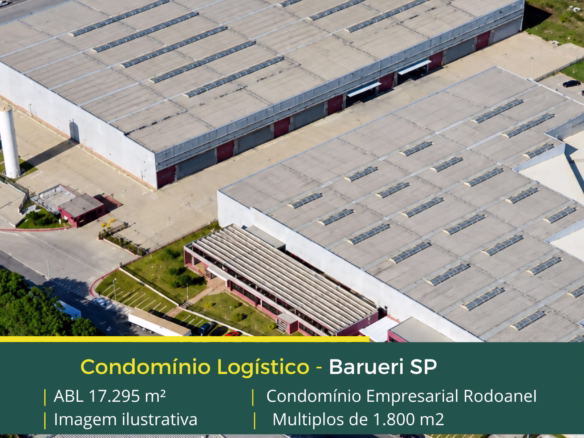 Aluguel de galpão em Barueri SP - Condomínio Empresarial Rodoanel. Galpões com docas, piso industrial, altura de 10 metros. Segurança 24 hs
