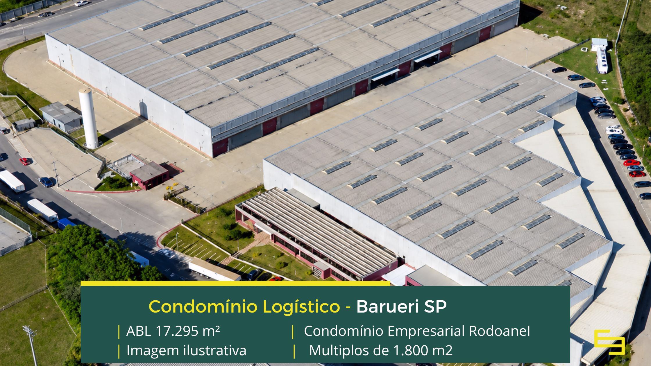 Aluguel de galpão em Barueri SP - Condomínio Empresarial Rodoanel. Galpões com docas, piso industrial, altura de 10 metros. Segurança 24 hs
