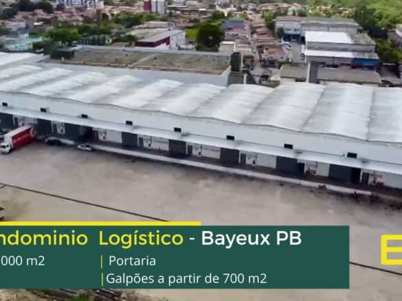 Galpão para alugar em Bayeux PB. Condomínio Horizonte. Galpões em Bayeux com portaria e segurança, docas, pátio estacionamento