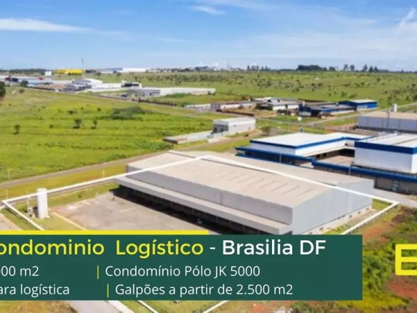 Aluguel de galpões em Brasília DF - Condomínio Polo JK 5000. Galpão logístico para alugar em Brasília com docas, amplo pátio de manobras