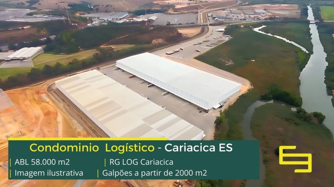 Aluguel de Galpão em Cariacica ES - RG LOG Cariacica. Condomínio com portaria e segurança 24 hs, docas, piso industrial, altura de 12 metros