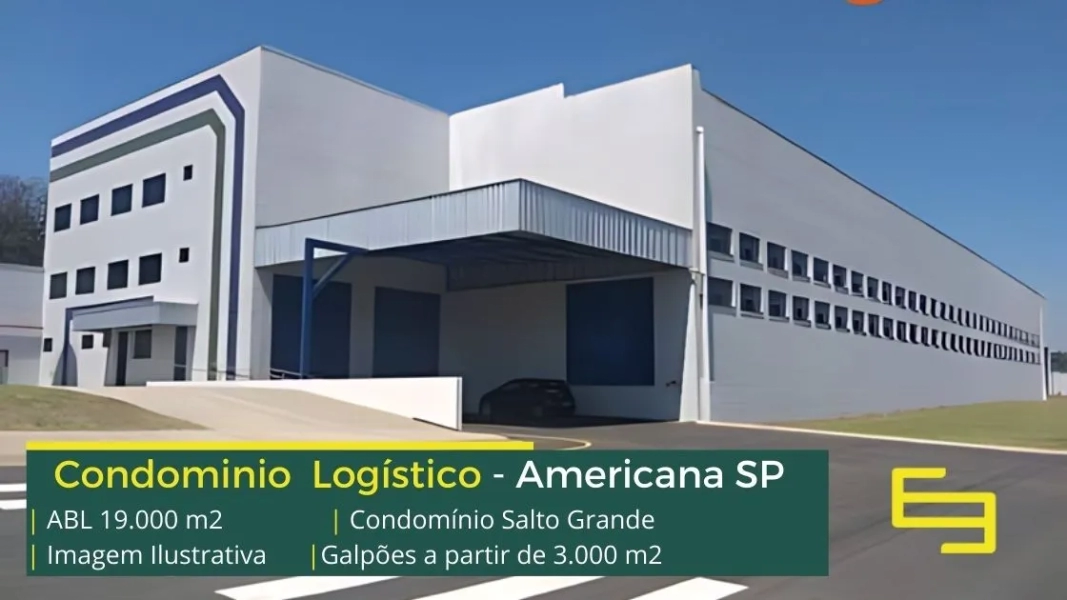 Galpões para locação em Americana SP - Condomínio Industrial Salto Grande. Docas, piso industrial e altura de 10 metros, portaria 24 horas