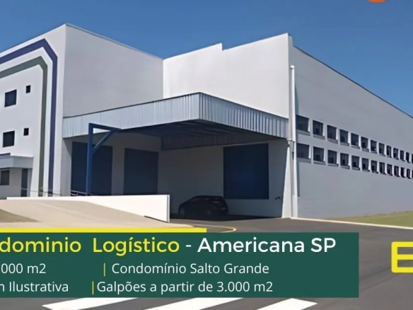 Galpões para locação em Americana SP - Condomínio Industrial Salto Grande. Aluguel de galpão Americana com docas, piso industrial e portaria
