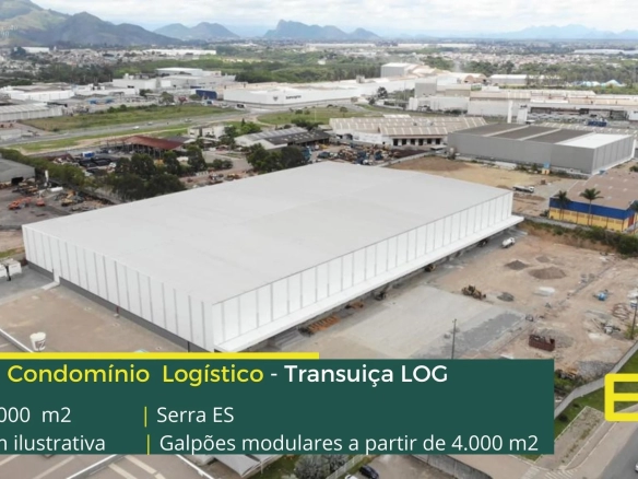 Galpão Logístico em Serra ES - Transuiça. Galpões para alugar em Serra ES. Conta com 12 metros de altura e docas elevadas, portaria 24 horas