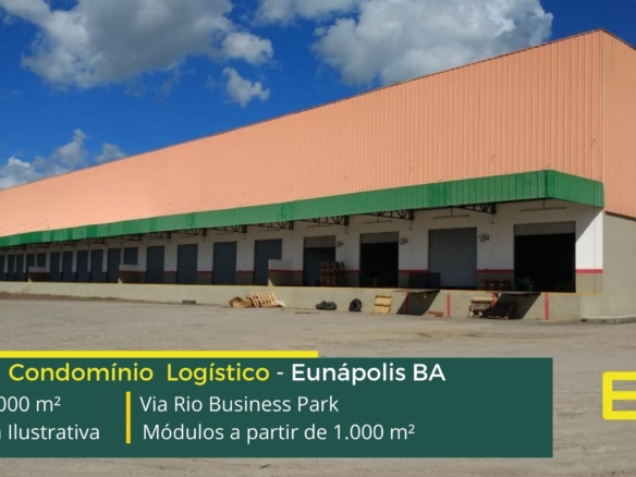 Aluguel galpão em Eunápolis BA - Via Rio Business Park Eunápolis. Galpões em Eunápolis BA com portaria e Segurança 24 horas, Docas e pátio