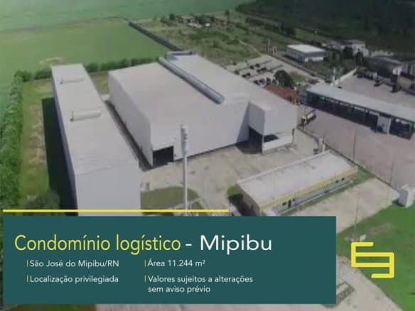 Aluguel de Galpão em São José de Mipibu RN. Condomínio Mipibu. Módulos a partir de 1000 m² com docas, pátio, balança para caminhões.
