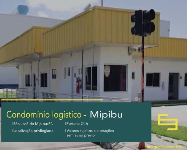 Aluguel de Galpão em São José de Mipibu RN. Condomínio Mipibu. Módulos a partir de 1000 m² com docas, pátio, balança para caminhões.