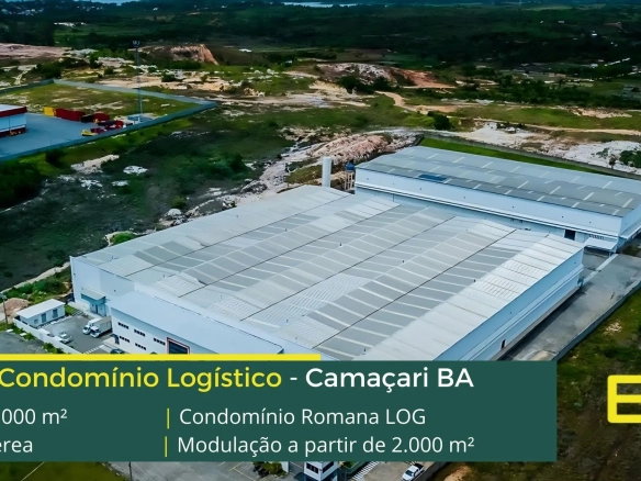 Galpão para alugar em Camaçari BA. Condomínio Romana LOG. Condomínio logístico com segurança e galpões industriais com ponte rolante