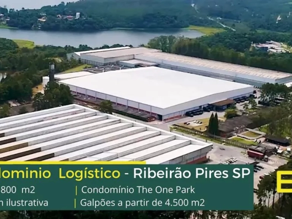 Galpões em Ribeirão Pires SP. Condomínio The One Park. Galpões industriais e logísticos, com altura de 10 metros, piso industrial, docas