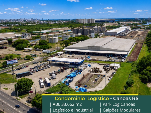 Galpões Para alugar em Canoas RS - Parklog Canoas. Galpão em Canoas RS com portaria e segurança, docas, piso industrial, pátio de manobras