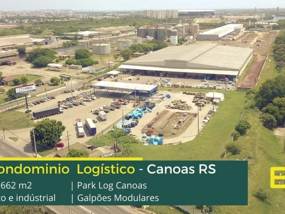 Galpões Para alugar em Canoas RS - Parklog Canoas. Galpão em Canoas RS com portaria e segurança, docas, piso industrial, pátio de manobras