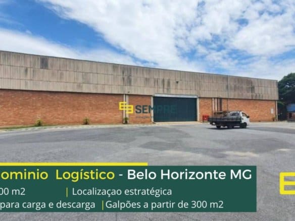 Galpão para alugar em BH - Condomínio Logicarga. Aluguel de galpões e partir de 300 m2 com docas. Condomínio com portaria e segurança 24 hs.