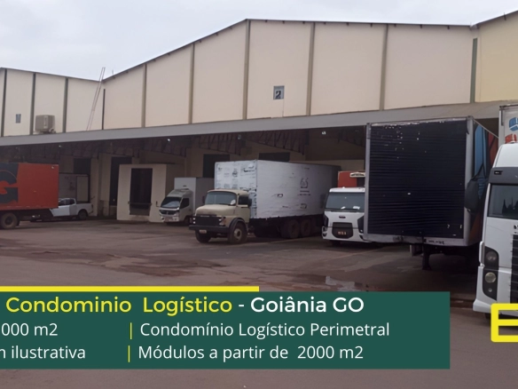 Aluguel de Galpão em Goiânia GO - Condomínio Perimetral. Galpões para alugar em Goiânia para transporte e logística com docas e pátio