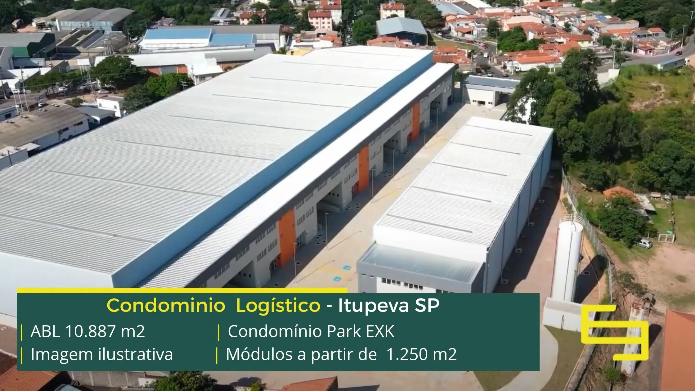 Locação de galpão em Itupeva - Condomínio Park EXK. Aluguel de galpão em Itupeva em condomínio com portaria e segurança e galpão com docas