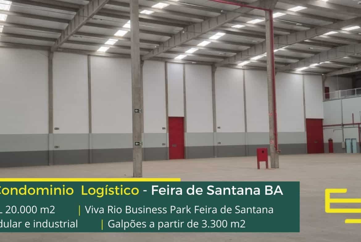 Galpão em Feira de Santana BA - Viva Rio Business Park. Galpões/Armazens/Cds para alugar na Bahia com docas e pé direito de 12 metros.