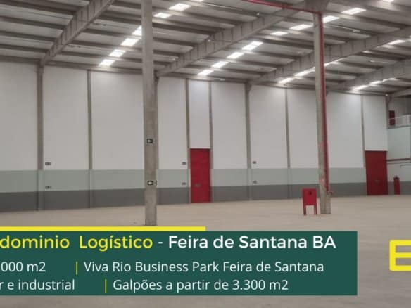 Galpão em Feira de Santana BA - Viva Rio Business Park. Galpões/Armazens/Cds para alugar na Bahia com docas e pé direito de 12 metros.