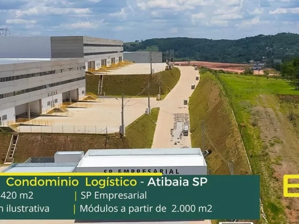 Galpão Para Alugar em Atibaia - SP Empresarial. Condomínio logístico. Portaria e segurança. Docas, piso industrial, altura de 12 metros.