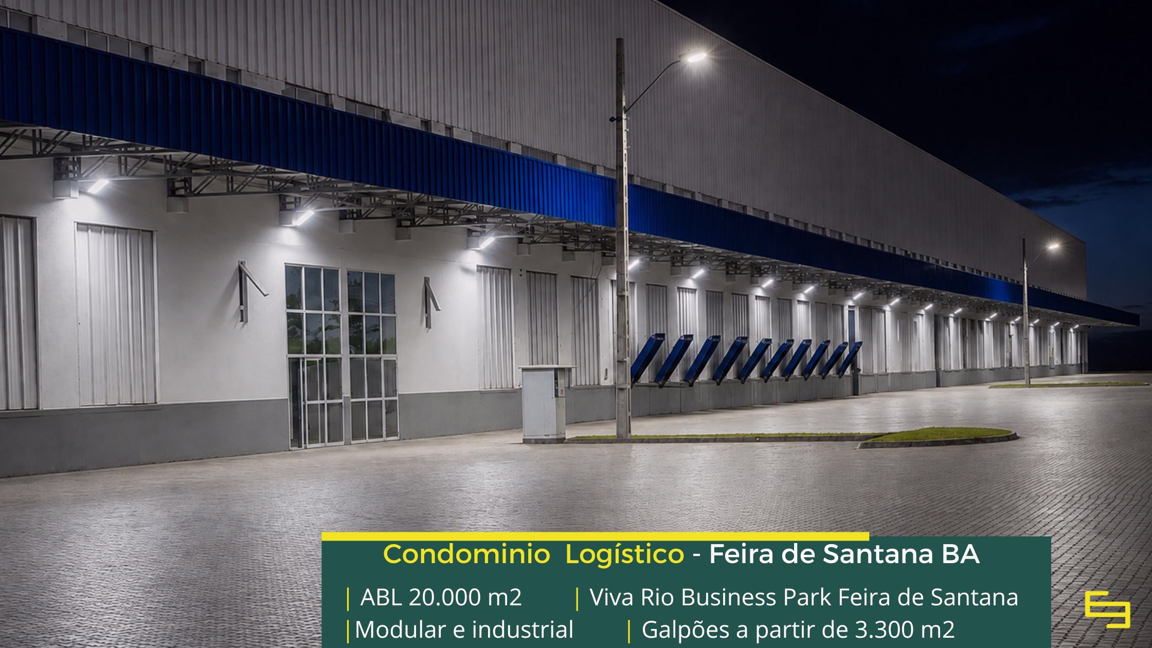 Galpão em Feira de Santana BA - Viva Rio Business Park. Galpões/Armazéns/CDs para alugar na Bahia com docas e pé direito de 12 metros.