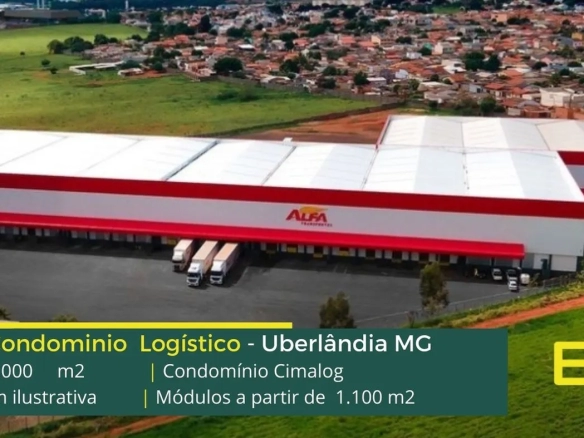 Galpão para alugar em Uberlândia MG - Condomínio Cimalog. Condomínio logístico com portaria 24 horas e galpões modulares com docas