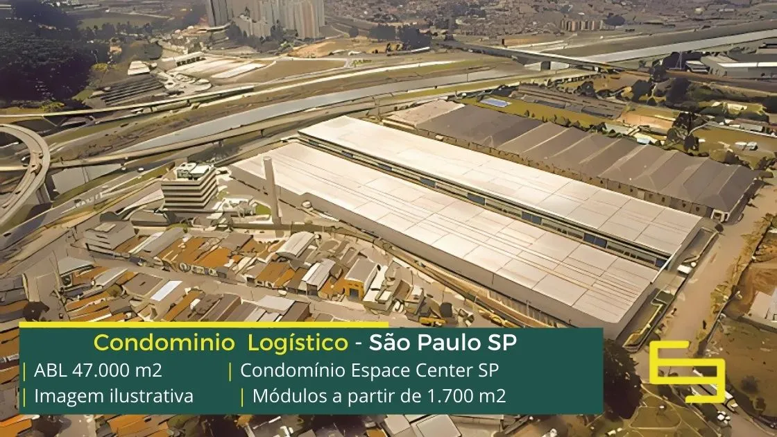 Galpões para alugar em São Paulo SP - Condomínio Espace Center. Galpão para alugar em São Paulo com portaria e segurança, docas e pátio