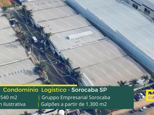 Aluguel de Galpão em Sorocaba SP - Condomínio Gruppo Empresarial, Galpões logísticos a partir de 1300 m2, com piso industrial, docas