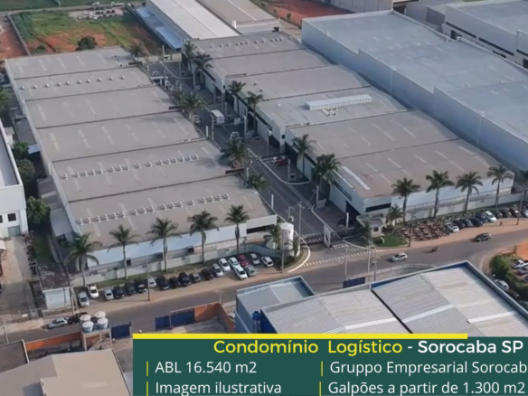 Aluguel de Galpão em Sorocaba SP - Condomínio Gruppo Empresarial, Galpões logísticos a partir de 1300 m2, com piso industrial, docas