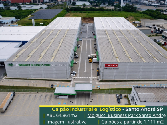 Galpão para alugar em Santo André - Mbigucci Business Park. Galpões logísticos. Docas, altura de 12 metros, piso industrial. Segurança