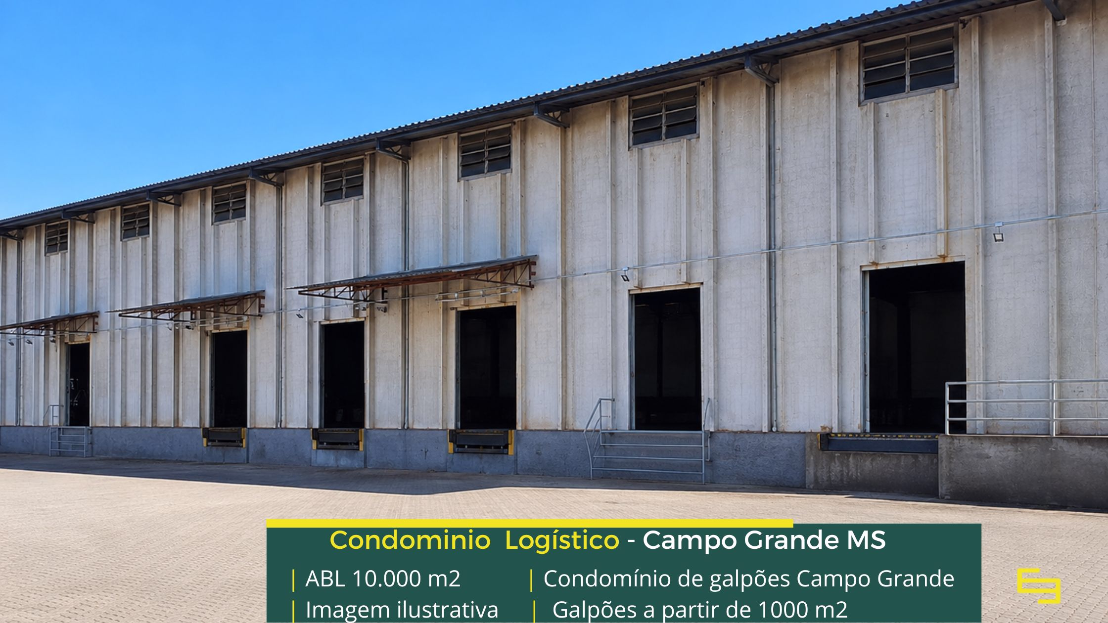 Galpão para alugar em Campo Grande MS - Condomínio Campo Grande - Galpões com 900 m² com docas e amplo pátio para manobras. Portaria 24 hs