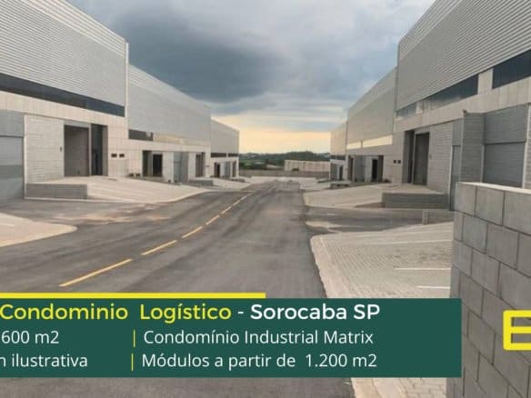 Galpão para alugar em Sorocaba - Condomínio Industrial Matrix. Galpões em Sorocaba SP com portaria 24 horas, docas, espera para ponte rolante