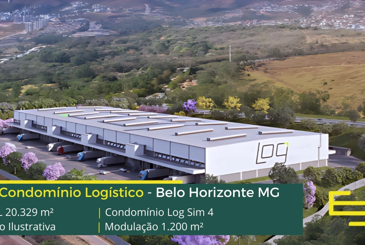 Aluguel de Galpão em BH - Condomínio LOG Sim 4. Aluguel de galpões em Belo Horizonte em condomínio com docas, portaria e segurança 24 horas.