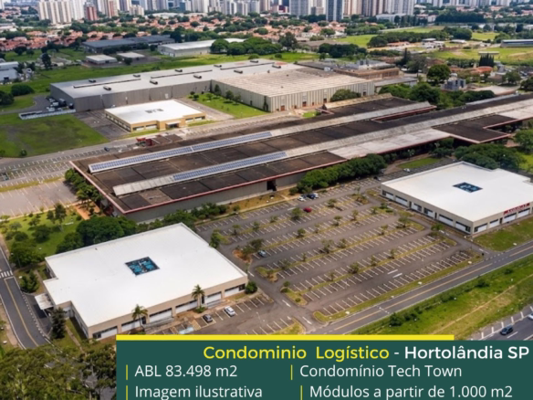 Locação de Galpão em Hortolândia. Condomínio Tech Town. Galpões/Barracões/Armazéns para alugar em Jundiaí. Galpão logístico e industrial