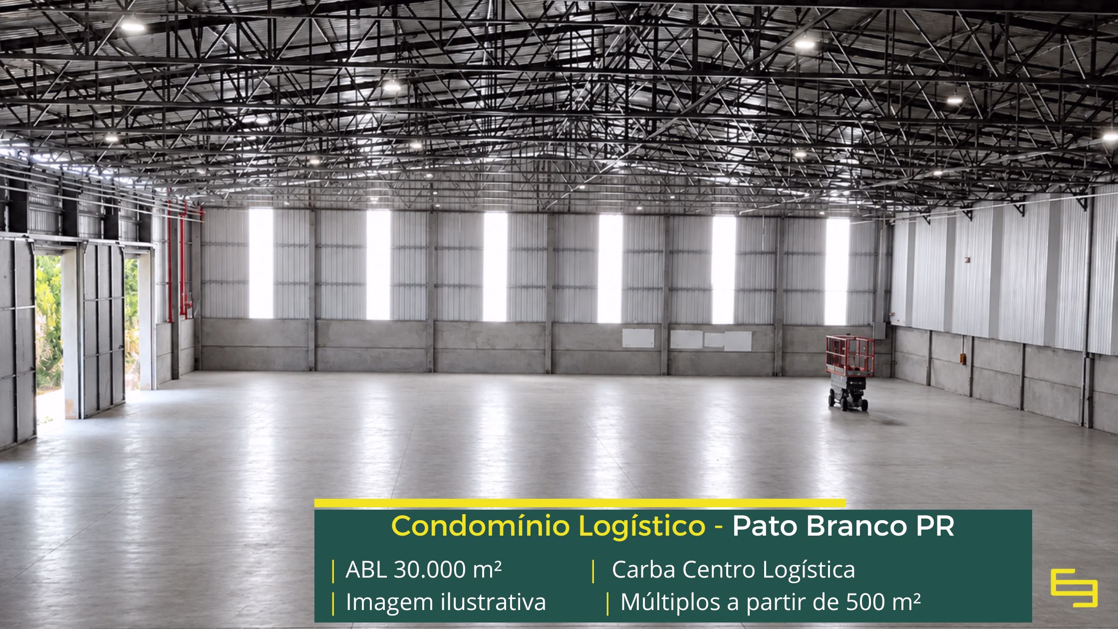 Carba Logística Pato Branco: galpão para alugar em Pato Branco PR a partir de 500 m², com pé-direito de até 12 m, docas e acesso à BR-158.