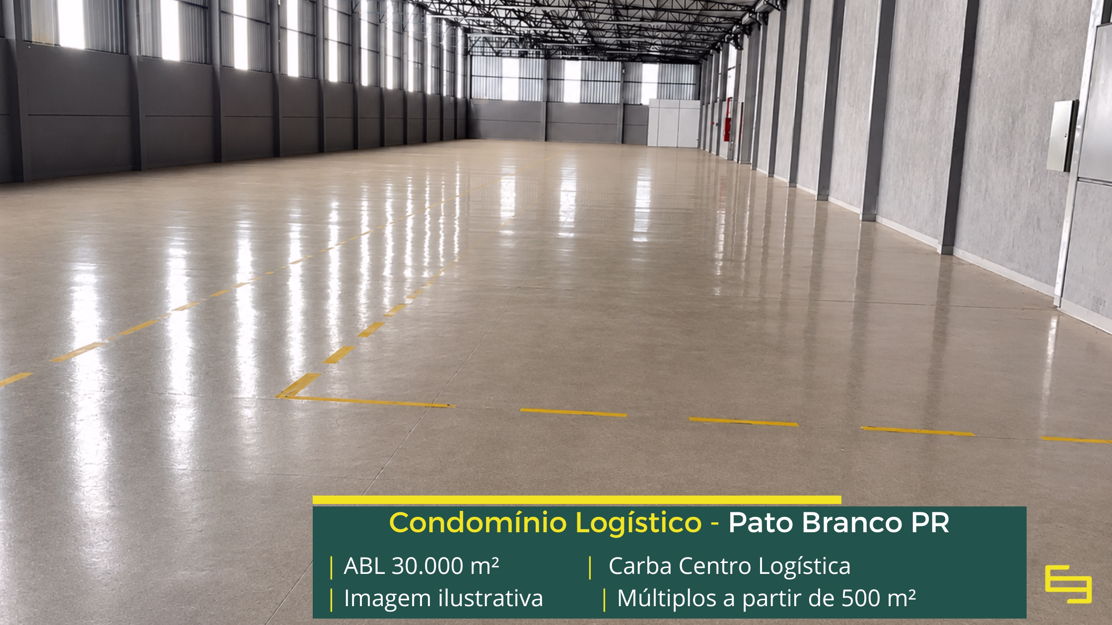 Carba Logística Pato Branco: galpão para alugar em Pato Branco PR a partir de 500 m², com pé-direito de até 12 m, docas e acesso à BR-158.