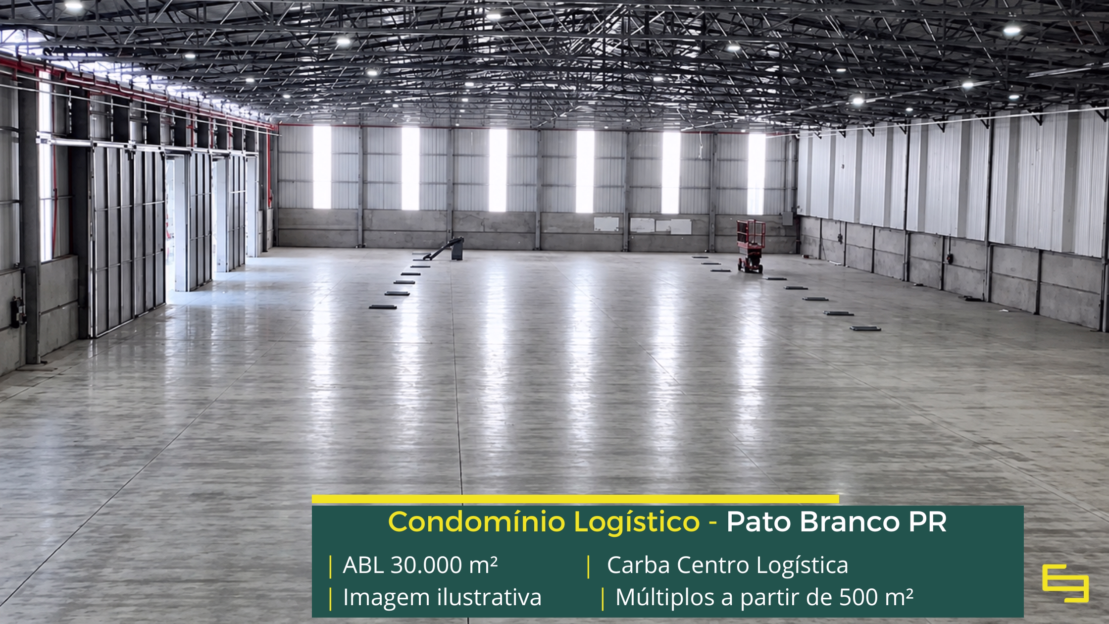 Carba Logística Pato Branco: galpão para alugar em Pato Branco PR a partir de 500 m², com pé-direito de até 12 m, docas e acesso à BR-158.