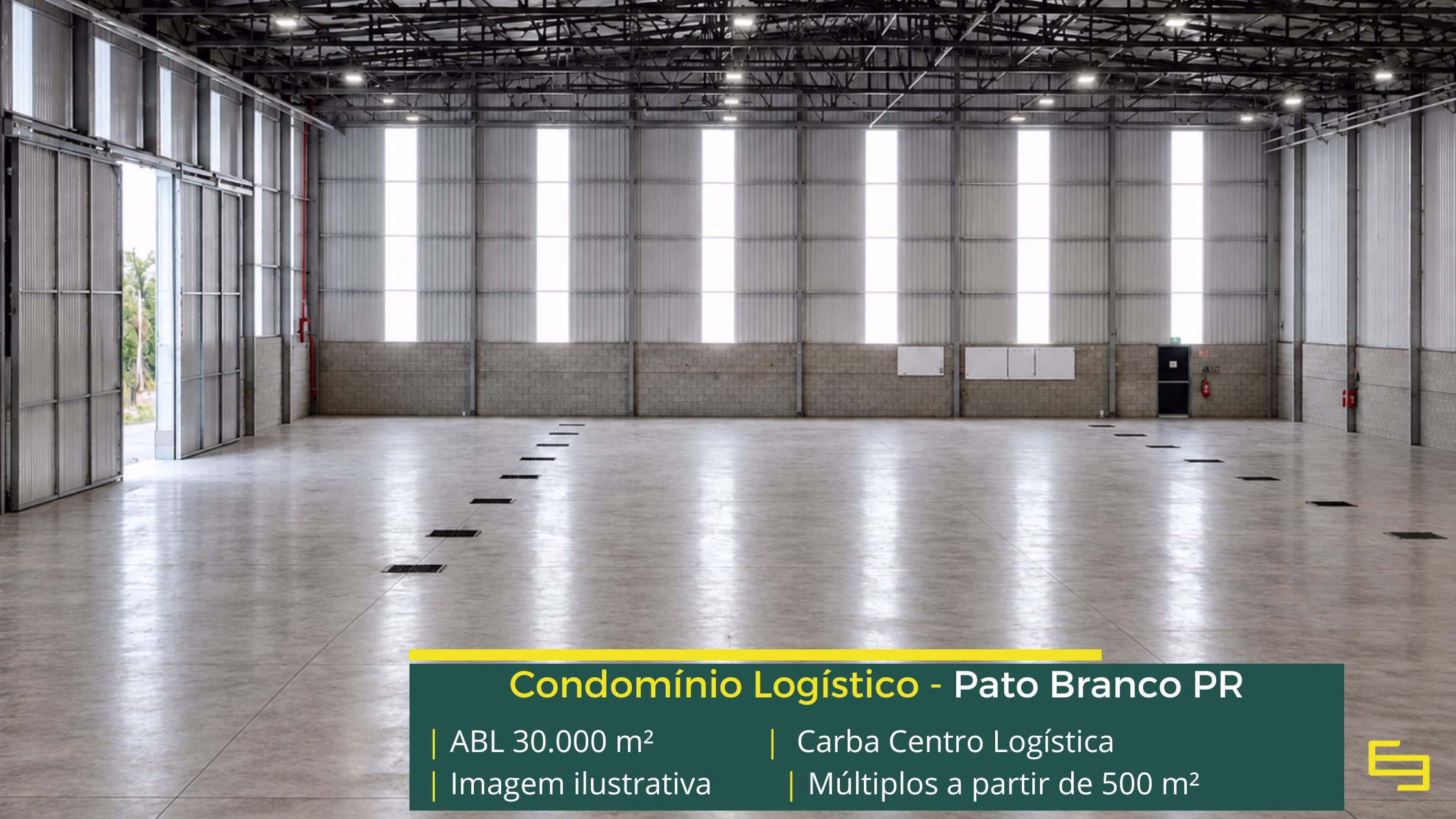 Carba Logística Pato Branco: galpão para alugar em Pato Branco PR a partir de 500 m², com pé-direito de até 12 m, docas e acesso à BR-158.