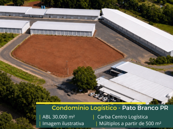 Carba Logística Pato Branco: galpão para alugar em Pato Branco PR a partir de 500 m², com pé-direito de até 12 m, docas e acesso à BR-158.