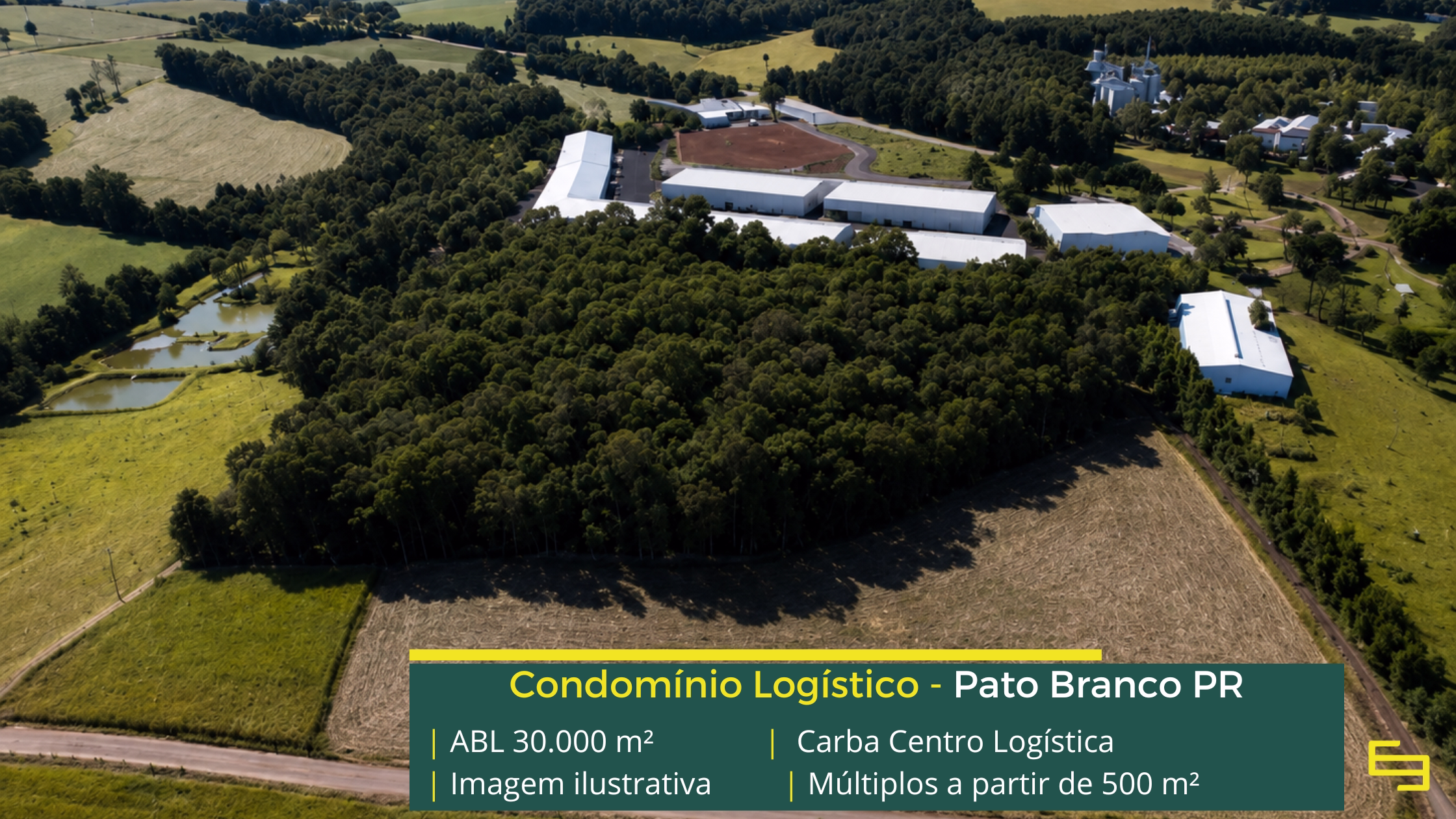 Carba Logística Pato Branco: galpão para alugar em Pato Branco PR a partir de 500 m², com pé-direito de até 12 m, docas e acesso à BR-158.