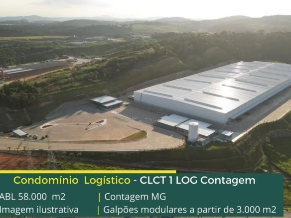 Galpão logístico para locação em Contagem MG - CLCT Quintas. Galpões em Contagem com Docas, Altura de 12 metros, sprinklers, portaria 24 horas