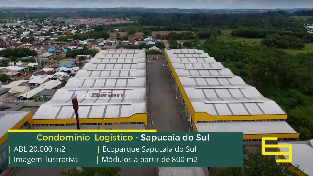 Locação de Galpão em Sapucaia do Sul- Eco Parque Lourenço Souza I. Galpões em Condomínios logísticos para alugar com docas, portaria 24 horas