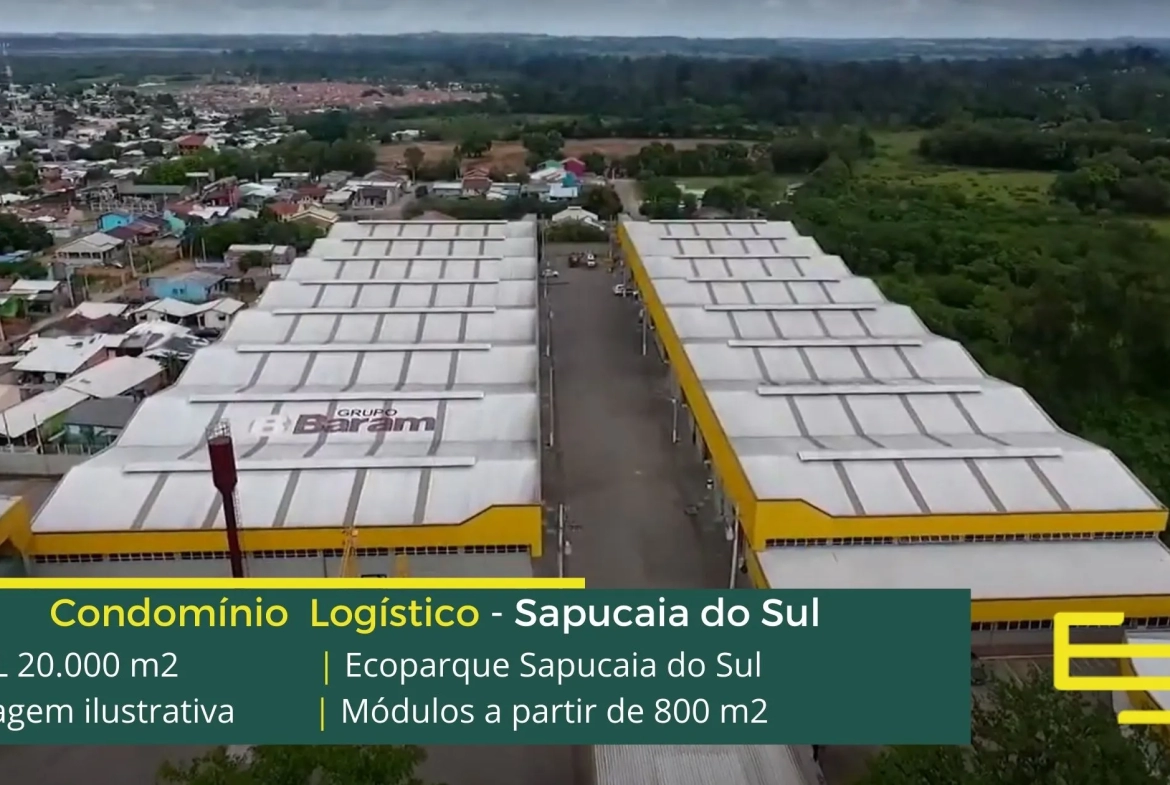 Locação de Galpão em Sapucaia do Sul- Eco Parque Lourenço Souza I. Galpões em Condomínios logísticos para alugar com docas, portaria 24 horas